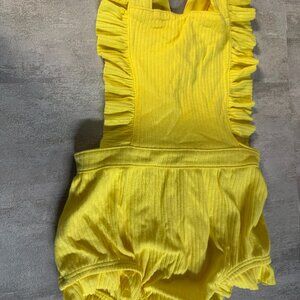 NWT Cat & Jack Yellow Ruffled Romper - Size: 12 Months